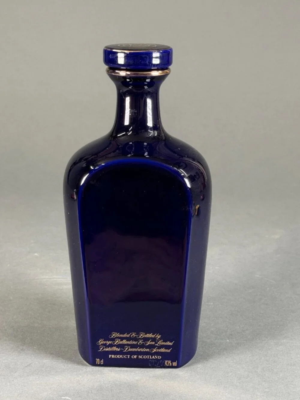 Rare Ballantine's 21 Year Old Empty Blue Wade Porcelain Whisky Decanter 70cl
